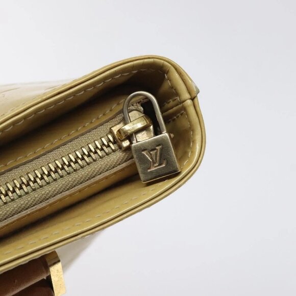 LOUIS VUITTON Monogram Vernis Houston Hand Bag Beige M91004 LV Auth BA1876 - Picture 13 of 16